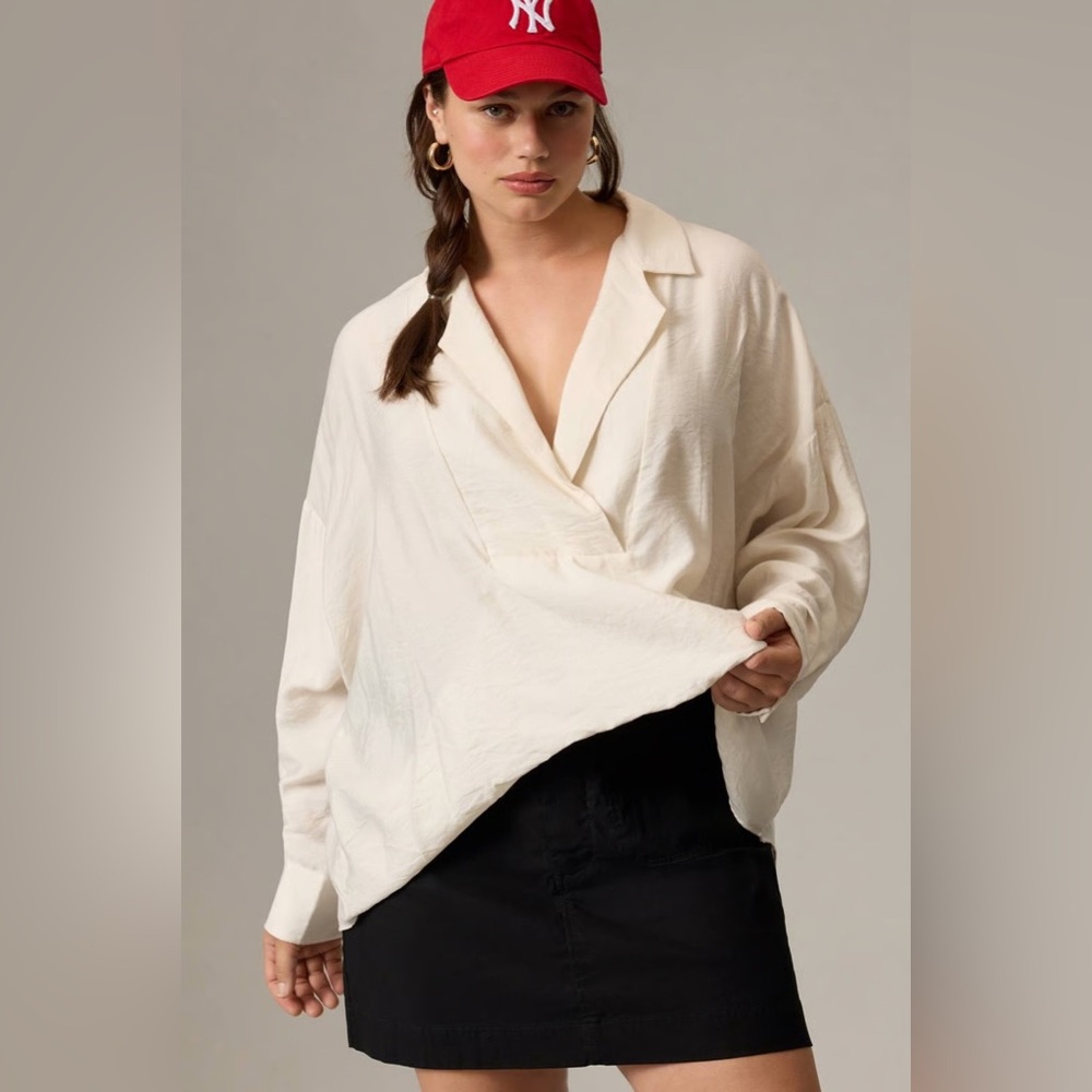 Anthropologie Dylon Long Sleeve Wide Placket Top